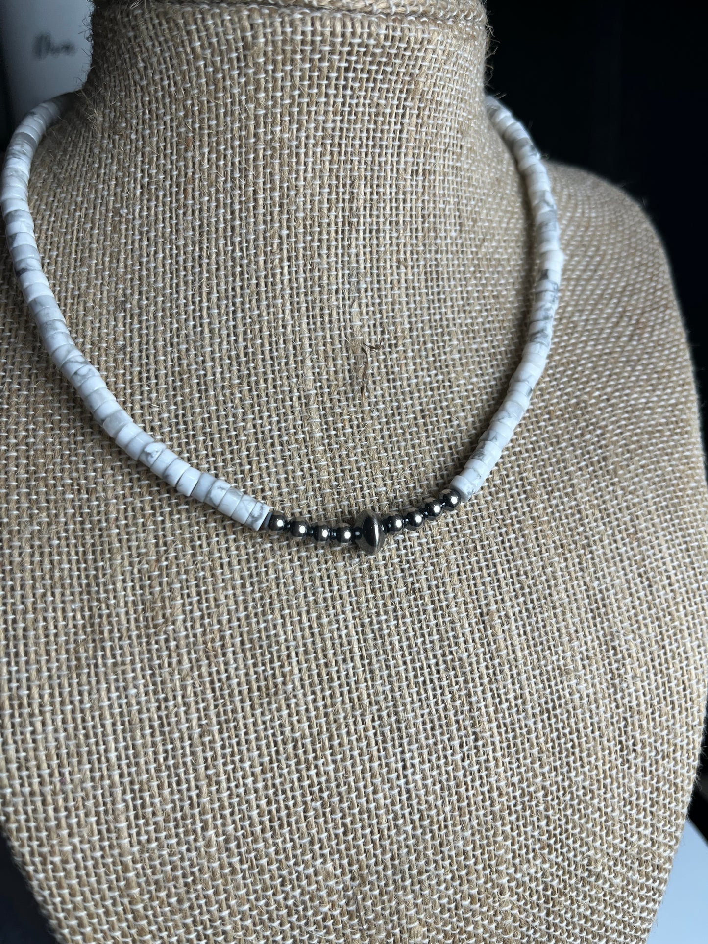 Sterling Silver and White Beaded Choker