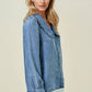 Tencel Denim Long Sleeve Button Down Shirt Blouse - 44745T