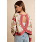 FLORAL BRUSHED TERRY OPEN BACK
