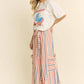 RED&BLUE STRIPE WIDE LEG PANTS