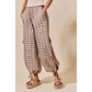 CHECKERED PLAID ELASTICIZED JOGGER TRACK PANTS