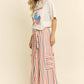 RED&BLUE STRIPE WIDE LEG PANTS