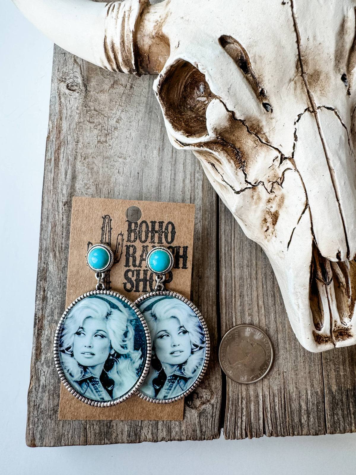 Western Queen Dolly Printed Dangle Earrings