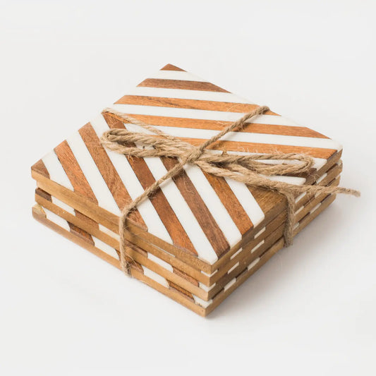 Chevron Wood Coasters