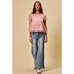 WIDE LEG FLARE DENIM JEANS WITH SIDE  BRAIDS