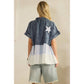 LACE & STARS DENIM BLOUSE