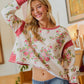 FLORAL BRUSHED TERRY OPEN BACK