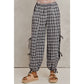 CHECKERED PLAID ELASTICIZED JOGGER TRACK PANTS
