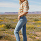 Striped Short Sleeve Relaxed Fit Knit Top
