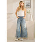 UPSIDE-DOWN DENIM CAPRI PANTS