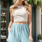URBAN RIB SOLID CASUAL SHORT PANTS