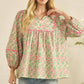 VINTAGE FLORAL PUFF SLEEVE TOP