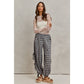 CHECKERED PLAID ELASTICIZED JOGGER TRACK PANTS