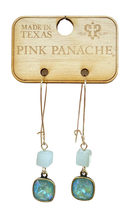 Square crystal bead earring with Austrian crystal - LC