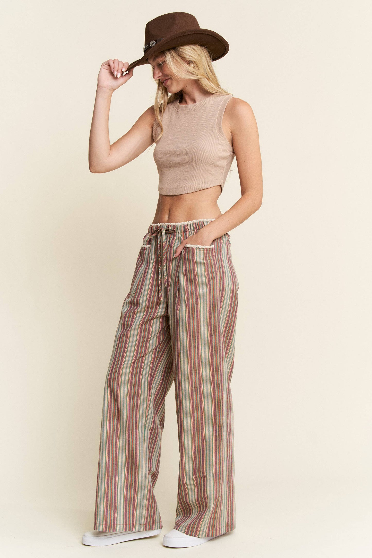 ECLECTIC STRIPE LINEN PANTS
