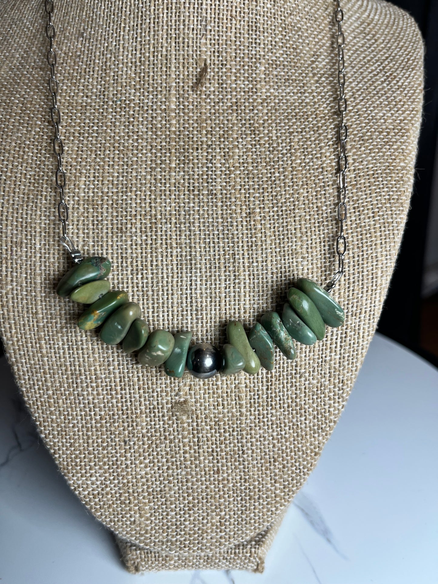 Green Turquoise Chip Necklace