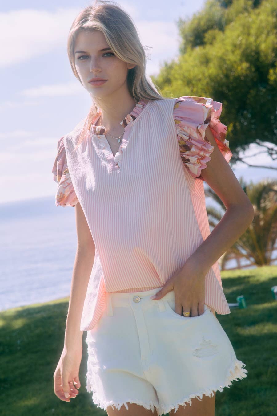 Striped Printed Blouse