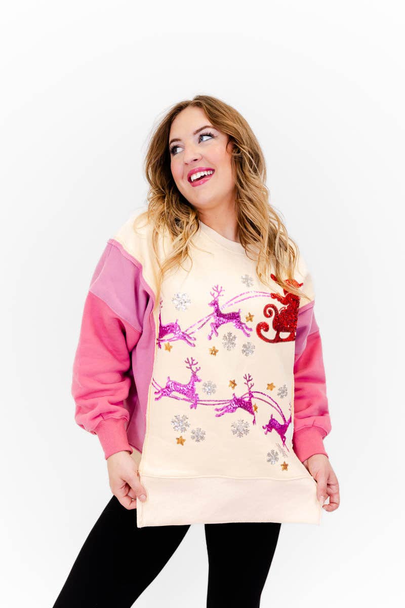 Sleigh Away Sequin Embellished Top