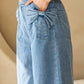 Washed Denim Wide Leg Pants
