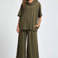 Cowl Neck Top + Relaxed Pants 2 Piece Set