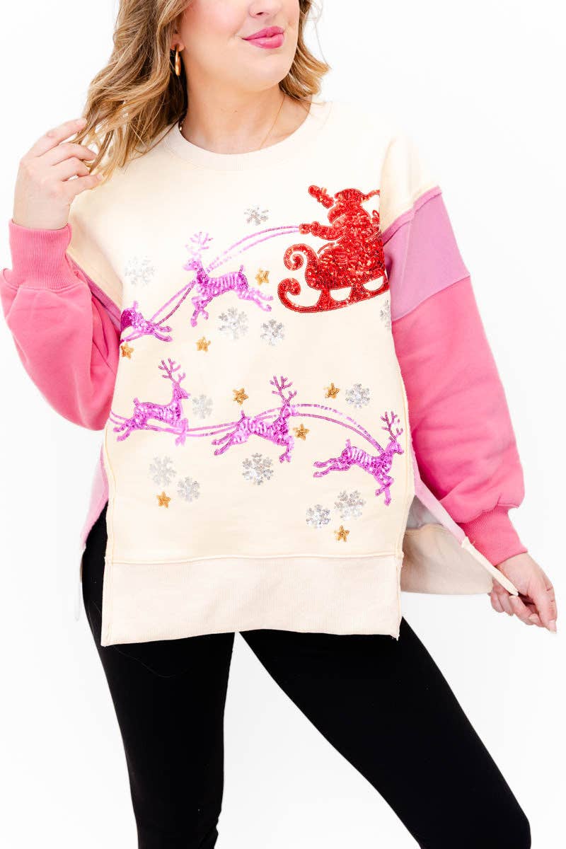 Sleigh Away Sequin Embellished Top