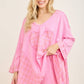 Mineral Washed Valentines day Heart Poncho