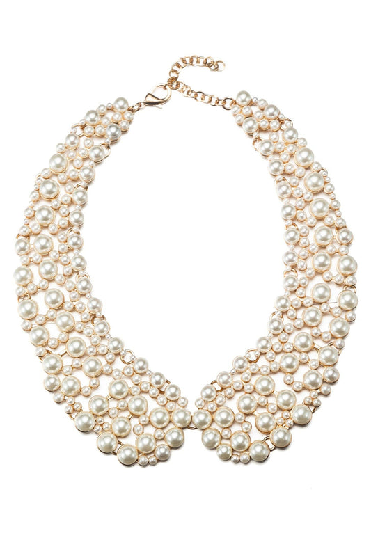Collar Necklace - Cream Pearl