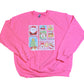 Pink Santa stamps sweatshirt .