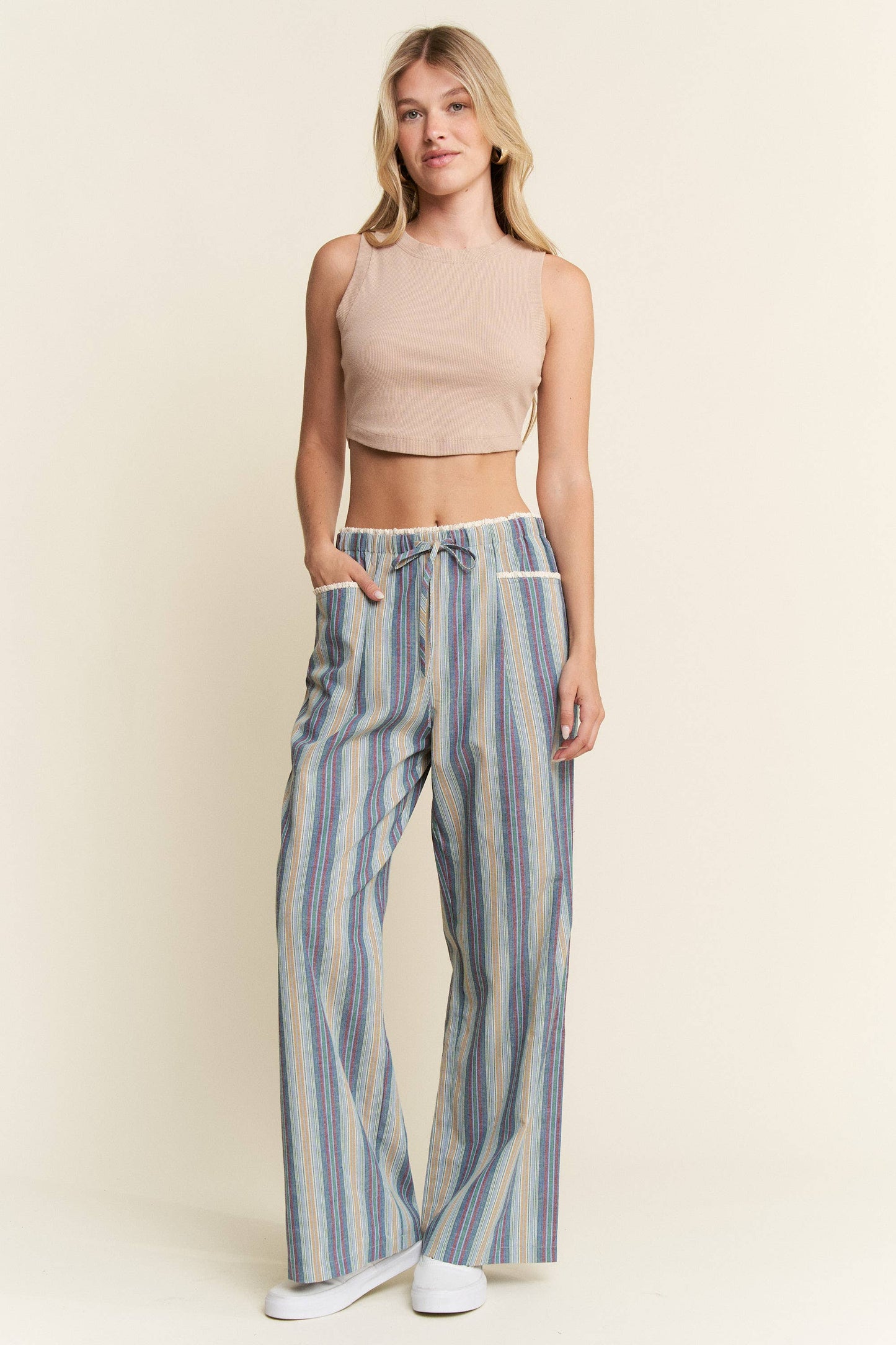 ECLECTIC STRIPE LINEN PANTS