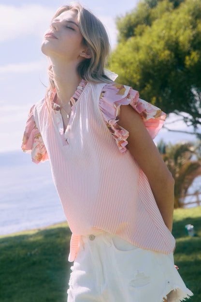 Striped Printed Blouse