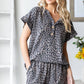 SHORT SLEEVE ANIMAL BUTTON UP TOP