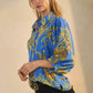 Bold Floral Printed Puff Sleeve Blouse