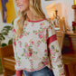 FLORAL BRUSHED TERRY OPEN BACK
