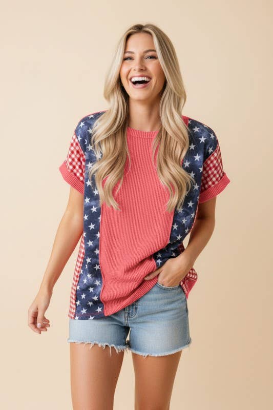 Americana-inspired knit top