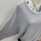 Ribbed batwing long sleeve boat neck sweater