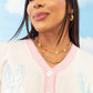 2-Strand Paperclip Chain with Floral Beads