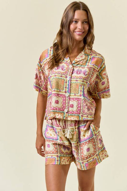 PAISLEY BUTTON TOP