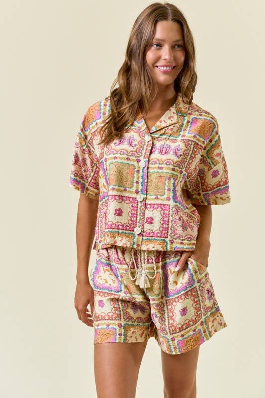 PAISLEY BUTTON TOP