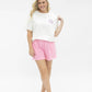 Pink Shorts with Pearl Details