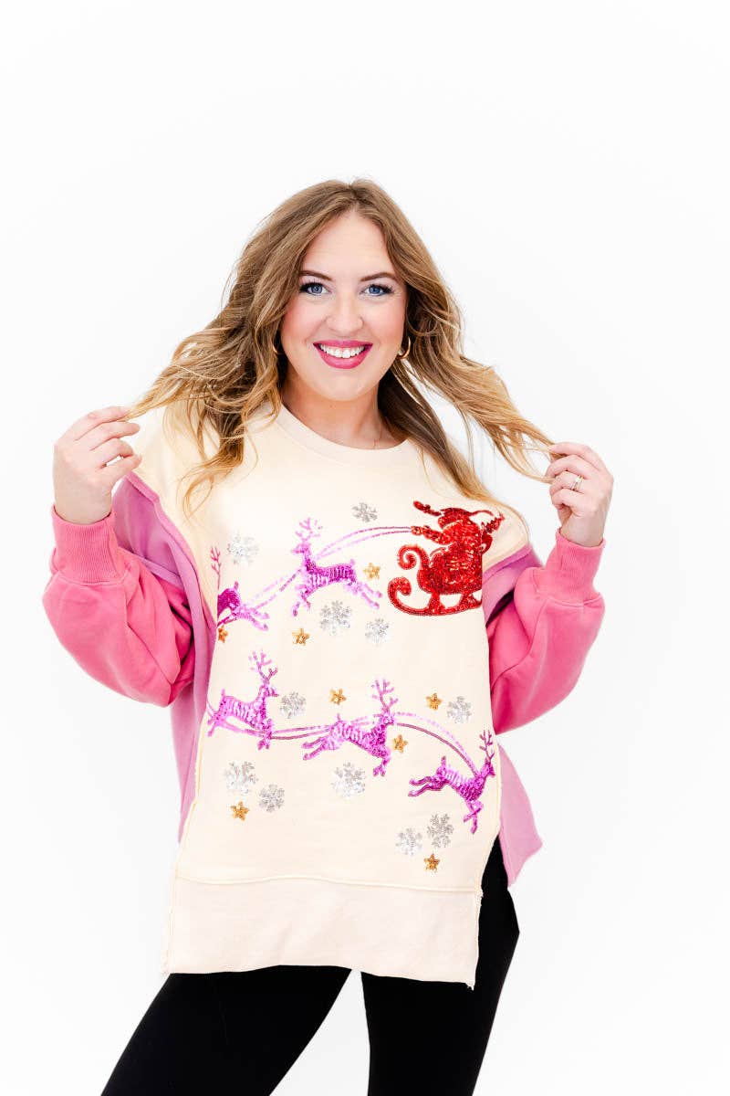 Sleigh Away Sequin Embellished Top