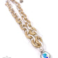 Two tone link necklace with Austrian crystal