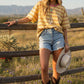 Striped Short Sleeve Relaxed Fit Knit Top