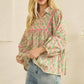 VINTAGE FLORAL PUFF SLEEVE TOP
