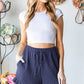 URBAN RIB SOLID CASUAL SHORT PANTS