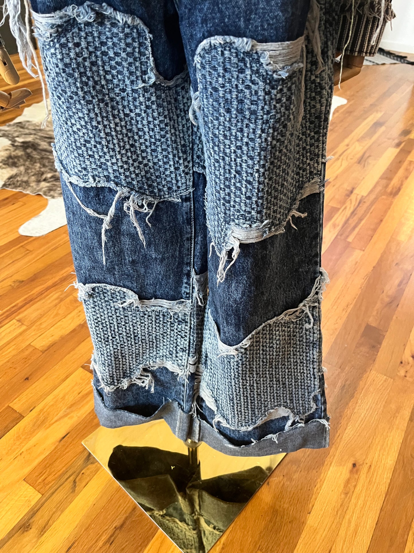 Washed Distressed denim jeans
