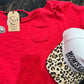 Red distressed T-shirt