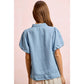 PUFF SLEEVES WASHED TENCEL SHIRT TOP