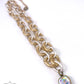 Two tone link necklace with Austrian crystal