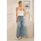UPSIDE-DOWN DENIM CAPRI PANTS