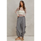 CHECKERED PLAID ELASTICIZED JOGGER TRACK PANTS